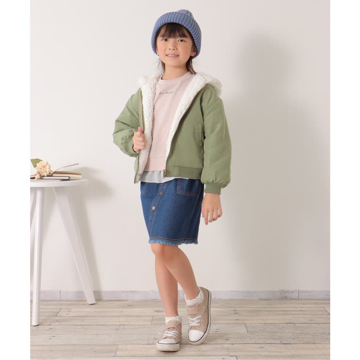 リバーシブルボアブルゾン（120~160cm）[品番：IKAW0019256]｜ikka  （イッカ）のキッズファッション通販｜SHOPLIST（ショップリスト）