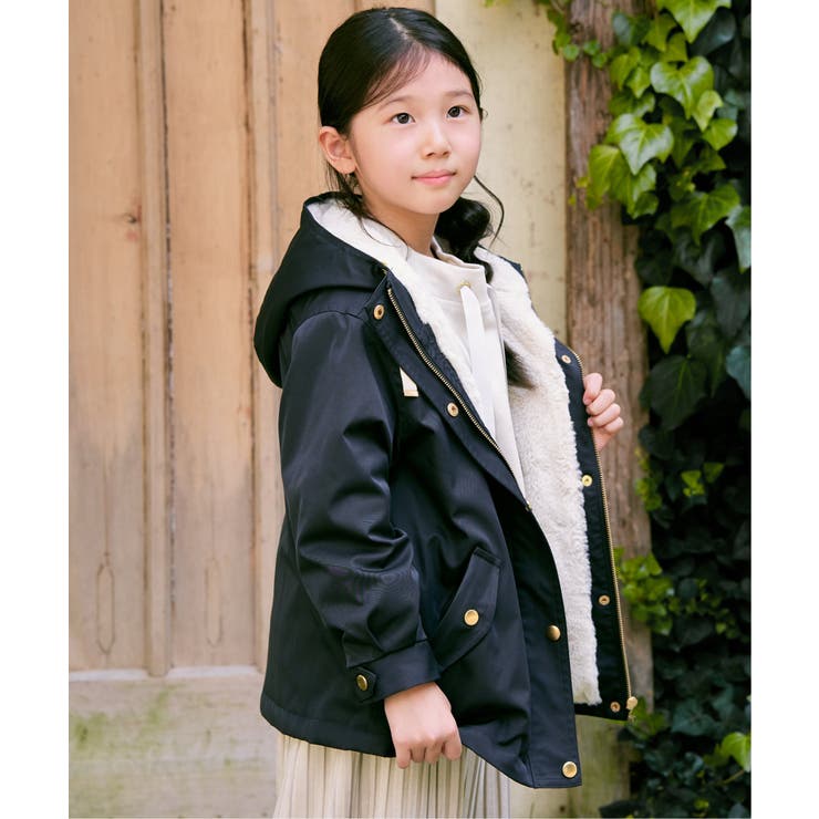 親子コーデ】総裏フェイクファーマンパジャケット（110~160cm）[品番