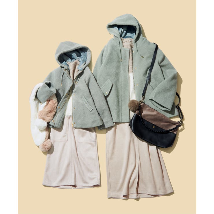 【親子コーデ】ブークレー2WAYフードコート（110~160cm） | ikka  | 詳細画像2 