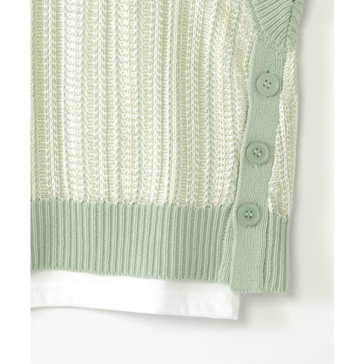 【メディア紹介商品】サイドボタンニットベストアンサンブル（120~160cm）【… | ikka  | 詳細画像15 