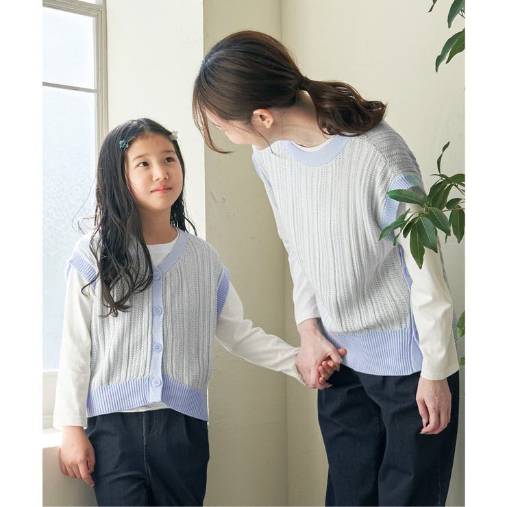 【メディア紹介商品】サイドボタンニットベストアンサンブル（120~160cm）【… | ikka  | 詳細画像7 