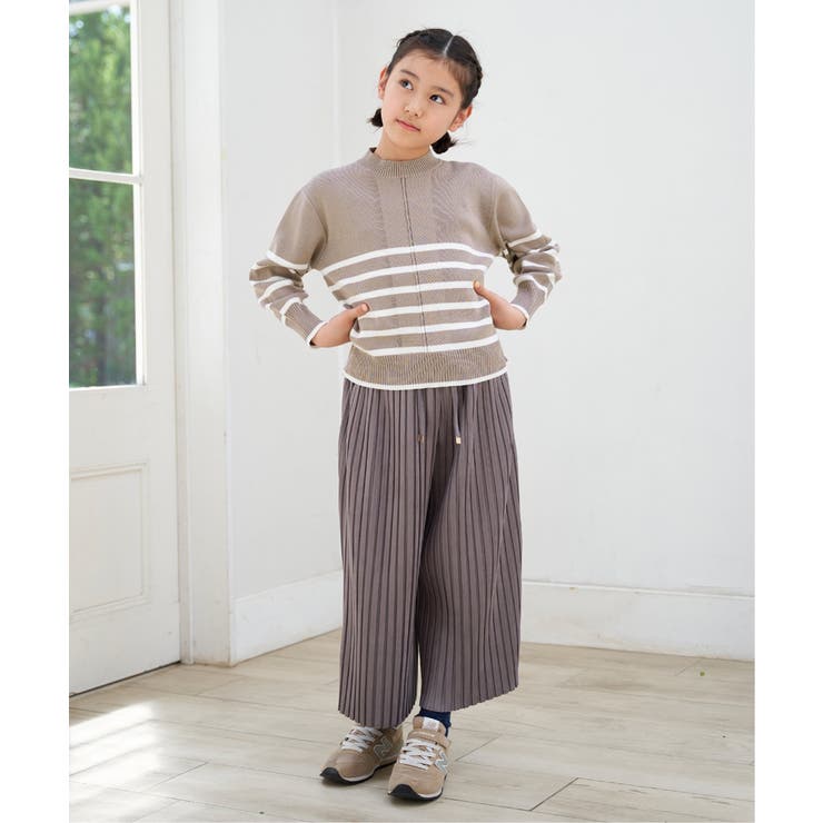 【親子コーデ】コットンMIXボーダーニットプルオーバー（120~160cm） | ikka  | 詳細画像4 