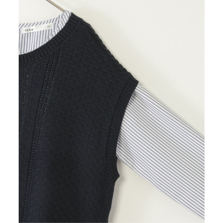 【親子コーデ】サイドリボンニットベストセット（120~160cm） | ikka  | 詳細画像3 