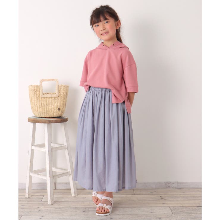 【親子コーデ】コットンUSA鹿の子パーカー（120~160cm） | ikka  | 詳細画像4 