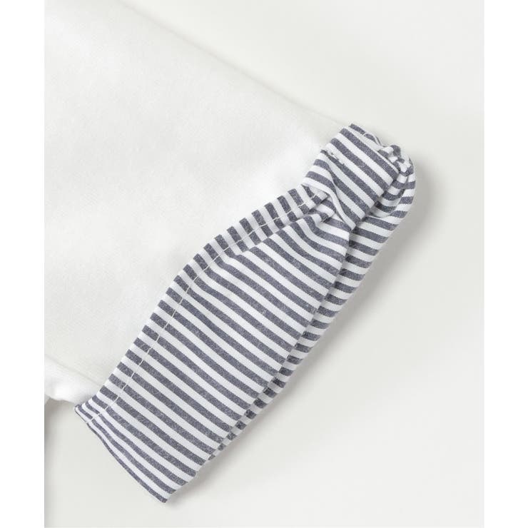 【親子コーデ】ストライプ切り替えTシャツ（120~160cm） | ikka  | 詳細画像12 