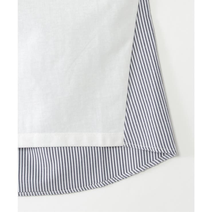 【親子コーデ】ストライプ切り替えTシャツ（120~160cm） | ikka  | 詳細画像13 