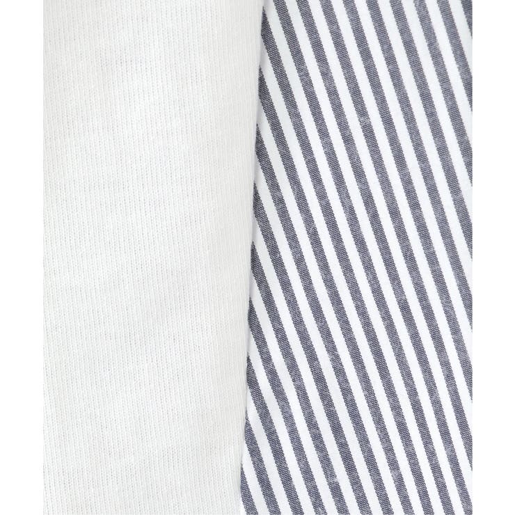 【親子コーデ】ストライプ切り替えTシャツ（120~160cm） | ikka  | 詳細画像16 