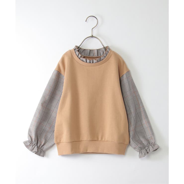 袖チェックフリル襟プルオーバー（120~160cm） | ikka  | 詳細画像11 