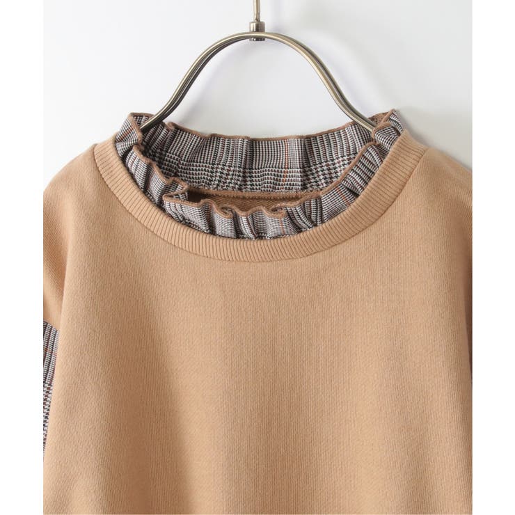 袖チェックフリル襟プルオーバー（120~160cm） | ikka  | 詳細画像16 