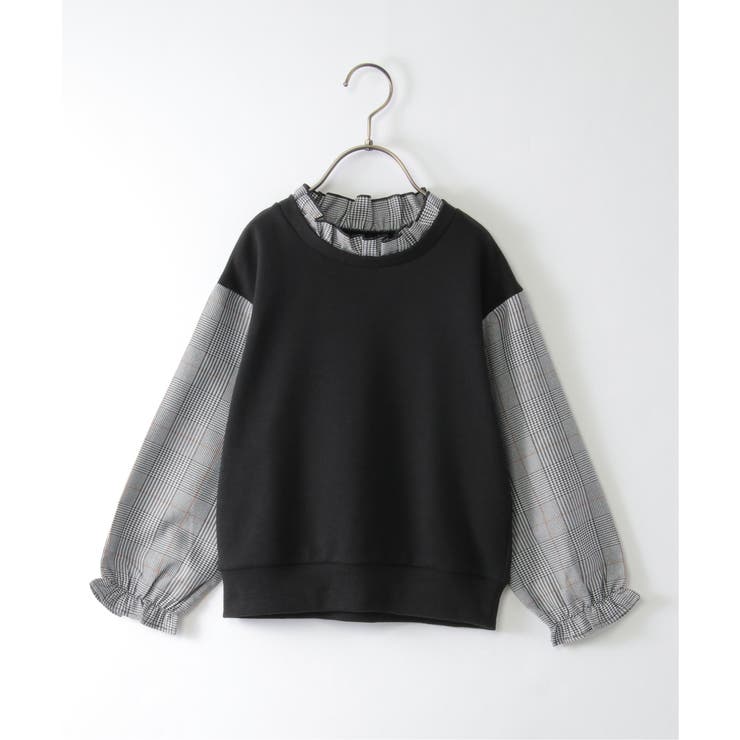 袖チェックフリル襟プルオーバー（120~160cm） | ikka  | 詳細画像19 