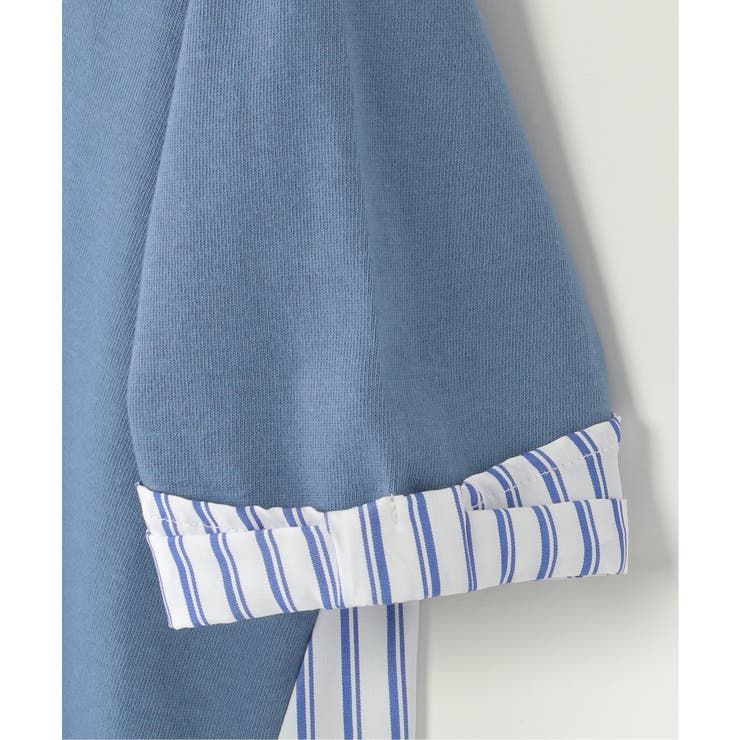 【親子コーデ】袖リボンストライプ切り替えTシャツ（120~160cm） | ikka  | 詳細画像7 