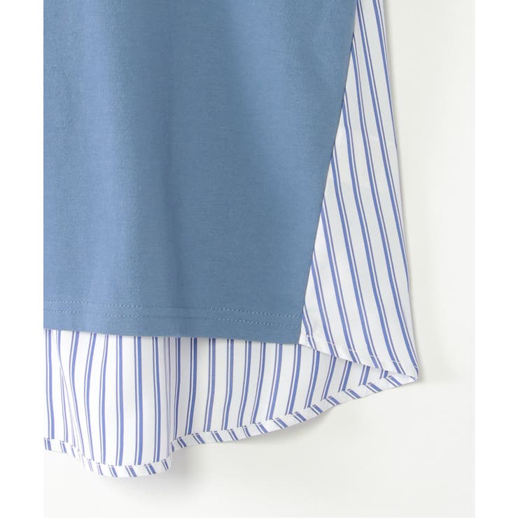 【親子コーデ】袖リボンストライプ切り替えTシャツ（120~160cm） | ikka  | 詳細画像4 