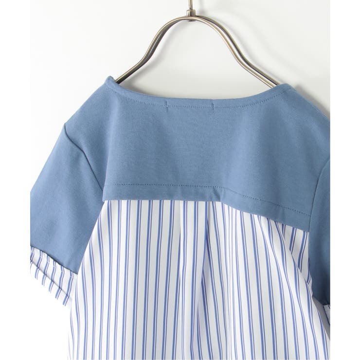 【親子コーデ】袖リボンストライプ切り替えTシャツ（120~160cm） | ikka  | 詳細画像6 