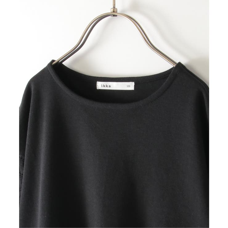 【親子コーデ】7分袖幾何学レース切り替えTシャツ（120~160cm） | ikka  | 詳細画像6 