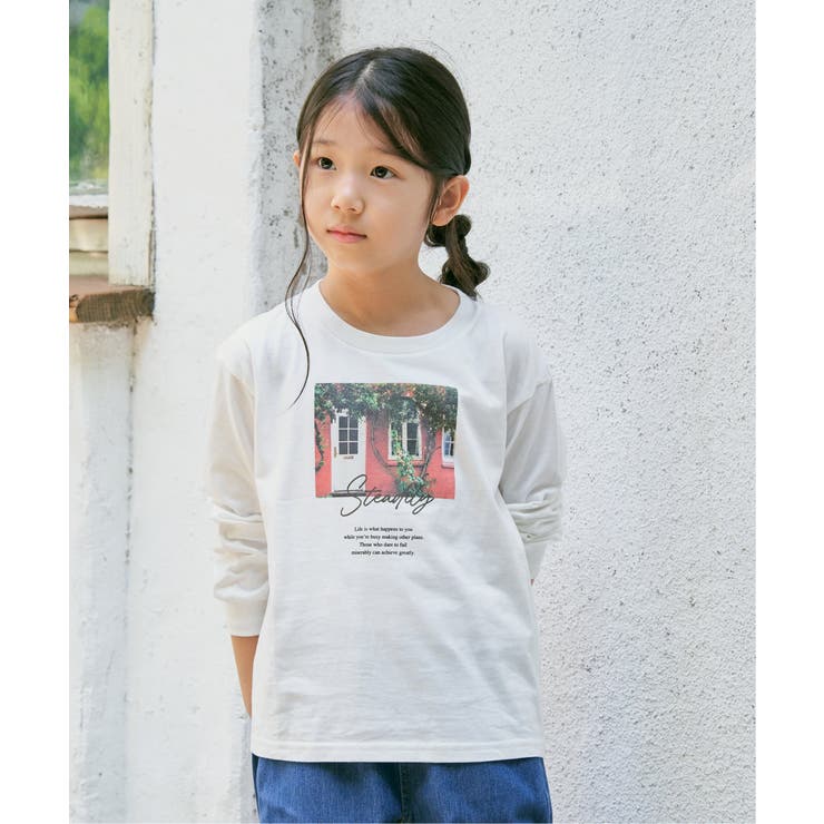 【親子コーデ】フォトプリントロングTシャツ（120~160cm） | ikka  | 詳細画像2 