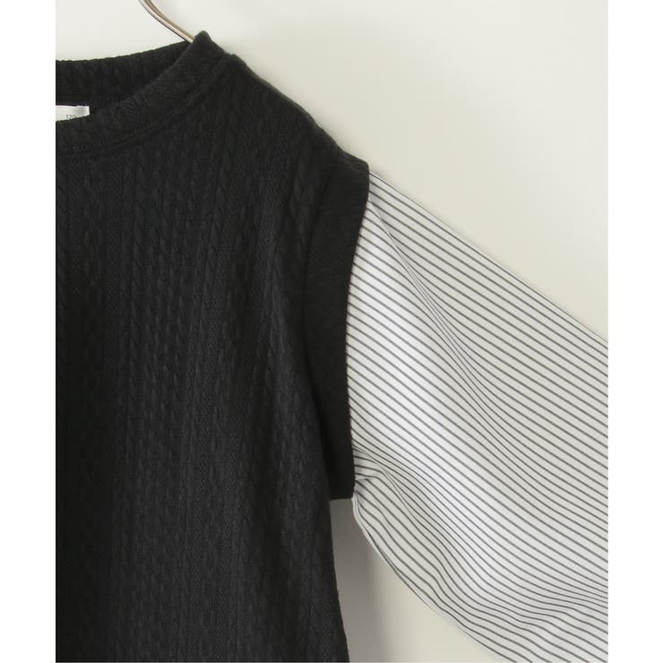 【親子コーデ】ケーブル柄レイヤードプルオーバー（120~160cm） | ikka  | 詳細画像9 