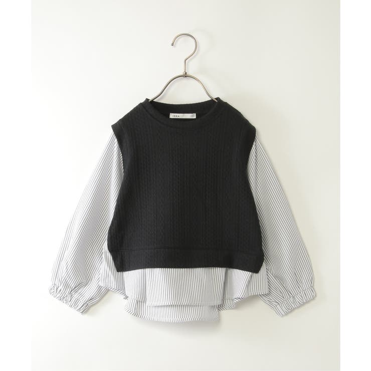 【親子コーデ】ケーブル柄レイヤードプルオーバー（120~160cm） | ikka  | 詳細画像7 