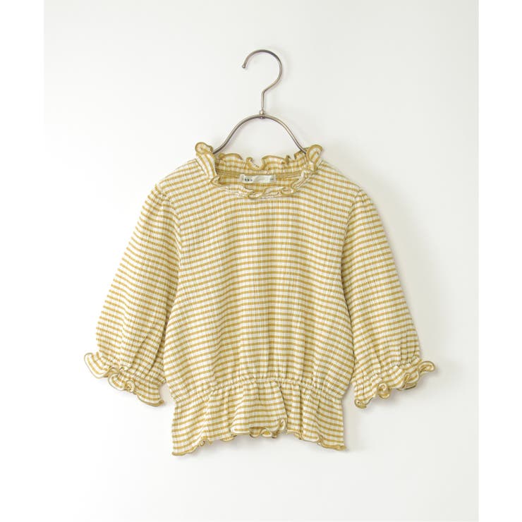 ブラウスライクチェック7分袖プルオーバー（120~160cm） | ikka  | 詳細画像7 