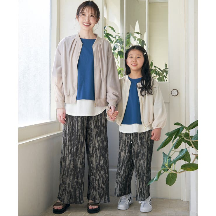 【親子コーデ】梨地裾レイヤー5分袖プルオーバー（120~160cm） | ikka  | 詳細画像11 