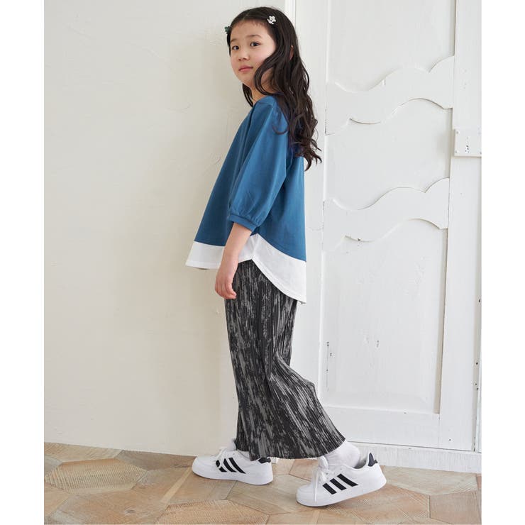 【親子コーデ】梨地裾レイヤー5分袖プルオーバー（120~160cm） | ikka  | 詳細画像6 