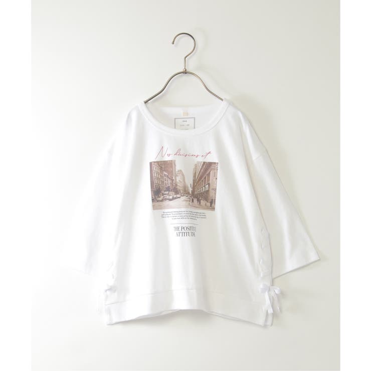 【親子コーデ】フォトロゴプリント7分袖Tシャツ（120~160cm） | ikka  | 詳細画像9 