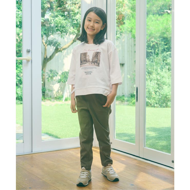 【親子コーデ】フォトロゴプリント7分袖Tシャツ（120~160cm） | ikka  | 詳細画像2 