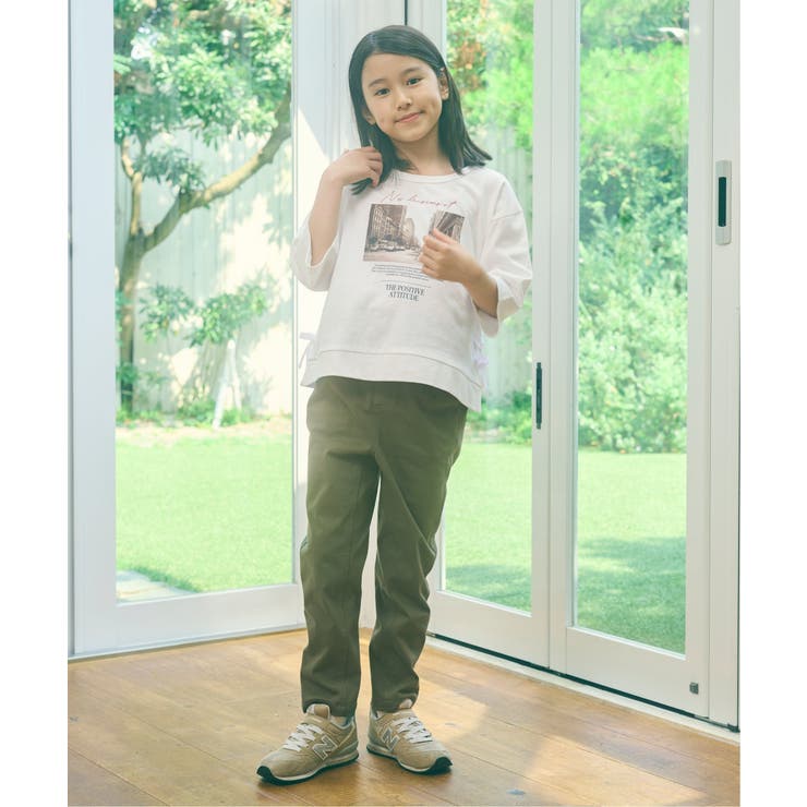 【親子コーデ】フォトロゴプリント7分袖Tシャツ（120~160cm） | ikka  | 詳細画像3 