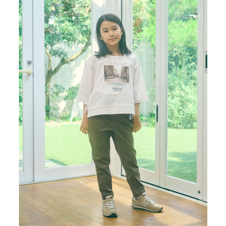 【親子コーデ】フォトロゴプリント7分袖Tシャツ（120~160cm） | ikka  | 詳細画像7 