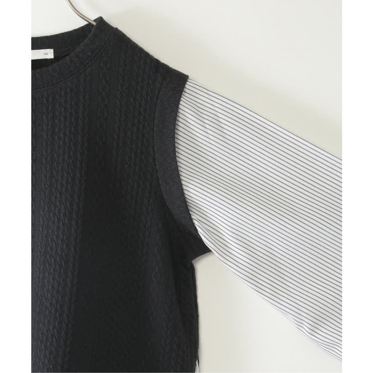 【親子コーデ】ケーブル柄レイヤードプルオーバー（120~160cm） | ikka  | 詳細画像19 