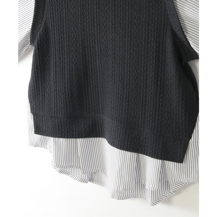 【親子コーデ】ケーブル柄レイヤードプルオーバー（120~160cm） | ikka  | 詳細画像23 