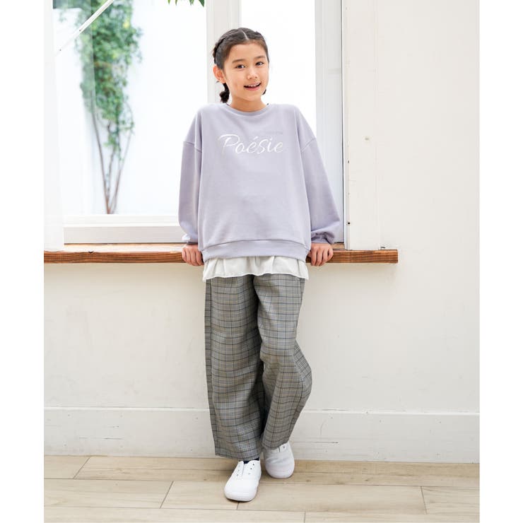 【親子コーデ】裾シフォン箔ロゴプルオーバー（120~160cm） | ikka  | 詳細画像5 