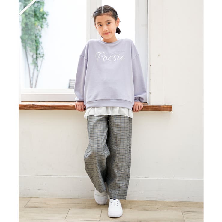 【親子コーデ】裾シフォン箔ロゴプルオーバー（120~160cm） | ikka  | 詳細画像6 