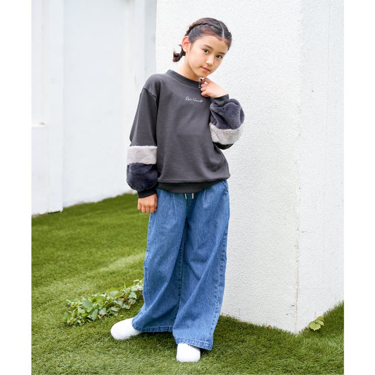 袖ファー刺繍ラインストーンプルオーバー（120~160cm） | ikka  | 詳細画像12 