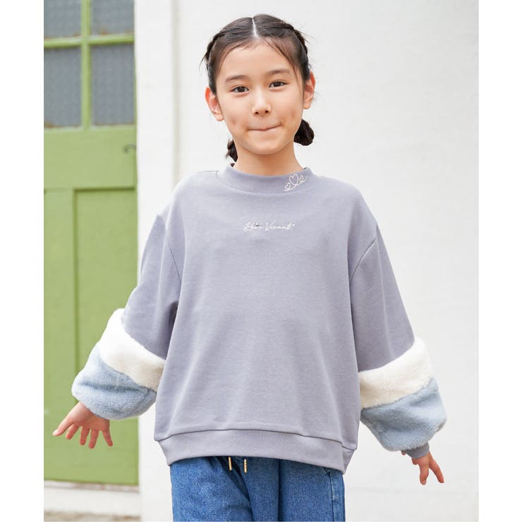 袖ファー刺繍ラインストーンプルオーバー（120~160cm） | ikka  | 詳細画像13 