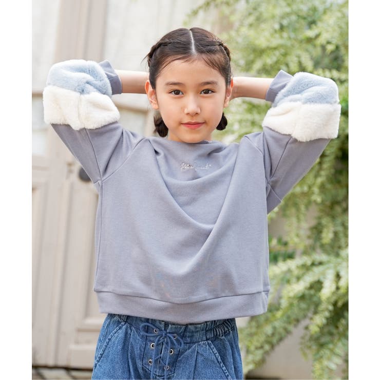 袖ファー刺繍ラインストーンプルオーバー（120~160cm） | ikka  | 詳細画像14 