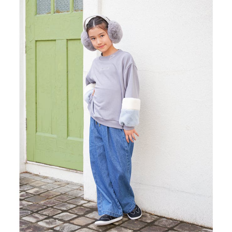 袖ファー刺繍ラインストーンプルオーバー（120~160cm） | ikka  | 詳細画像15 