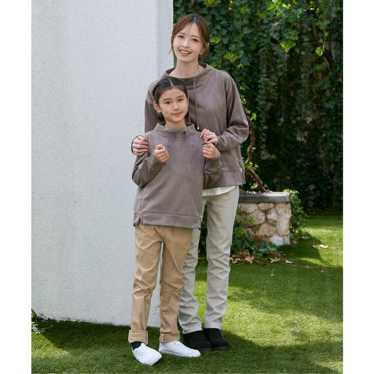 フェイクスエードサイドジップ使いプルオーバー（120~160cm） | ikka  | 詳細画像12 