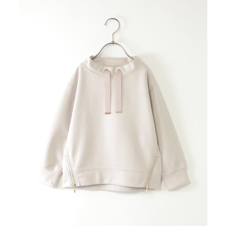 ベージュ | フェイクスエードサイドジップ使いプルオーバー（120~160cm） | ikka 