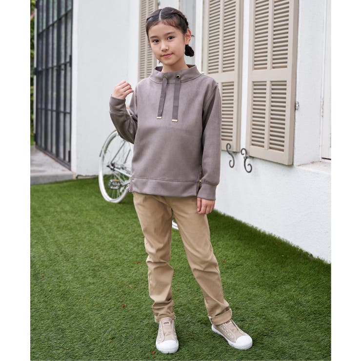 フェイクスエードサイドジップ使いプルオーバー（120~160cm） | ikka  | 詳細画像5 