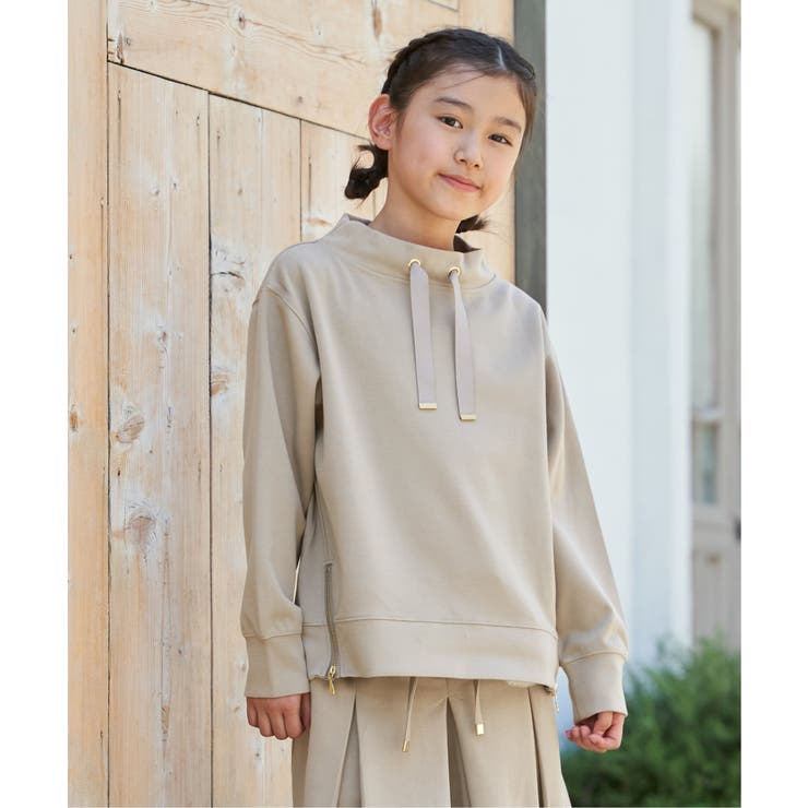 ベージュ | GOKU楽鹿の子ダンボールサイドジッププルオーバー | ikka 