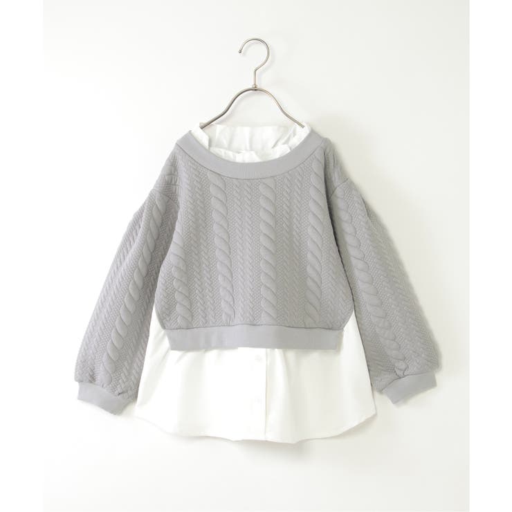 フクレジャカード襟フリルシャツレイヤープルオーバー（120~160cm） | ikka  | 詳細画像1 