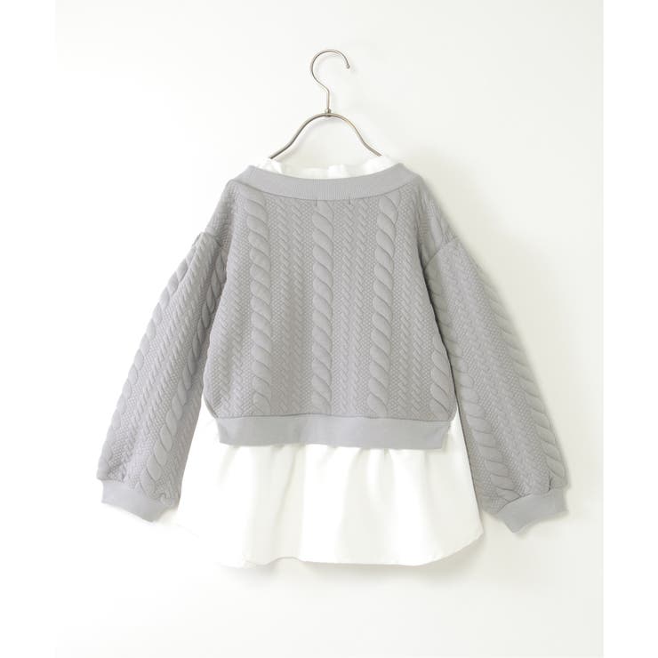 フクレジャカード襟フリルシャツレイヤープルオーバー（120~160cm） | ikka  | 詳細画像2 