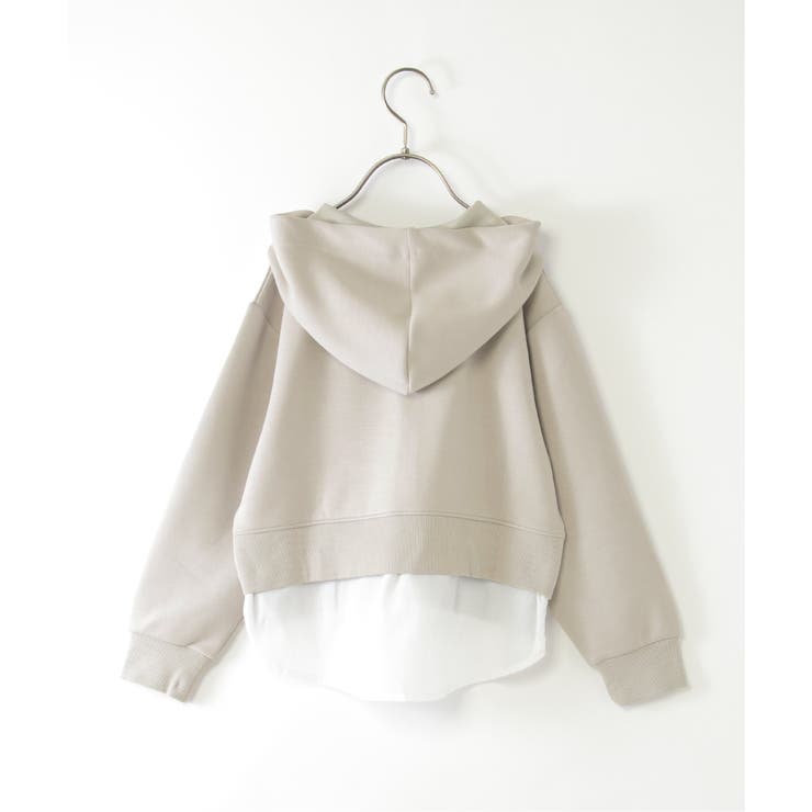 ダンボール裾レイヤージップパーカー（120~160cm） | ikka  | 詳細画像2 