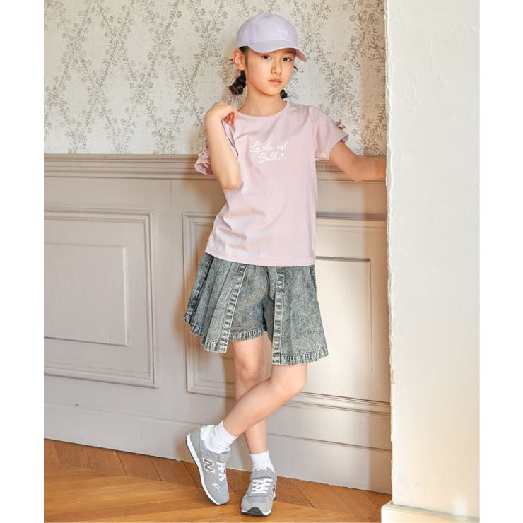 冷感肩ギンガム切り替えロゴT（120~160cm） | ikka  | 詳細画像18 