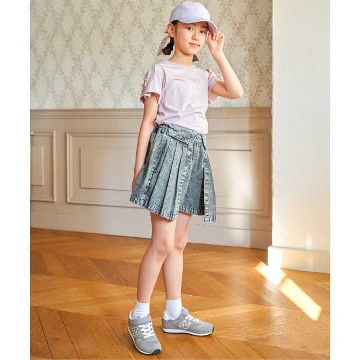 冷感肩ギンガム切り替えロゴT（120~160cm） | ikka  | 詳細画像20 