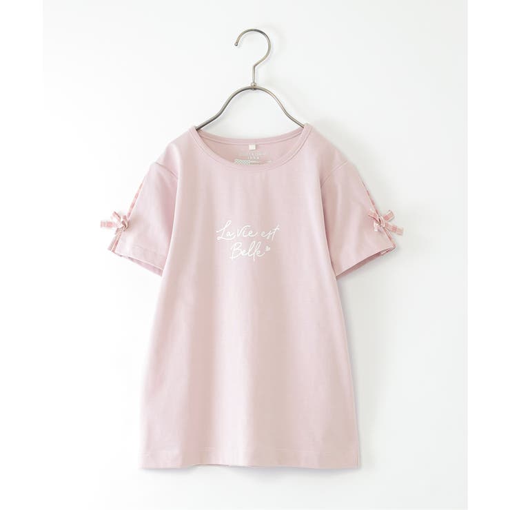 冷感肩ギンガム切り替えロゴT（120~160cm） | ikka  | 詳細画像21 