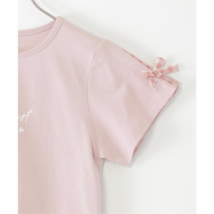 冷感肩ギンガム切り替えロゴT（120~160cm） | ikka  | 詳細画像23 