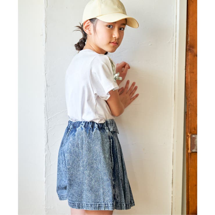 冷感肩ギンガム切り替えロゴT（120~160cm） | ikka  | 詳細画像5 