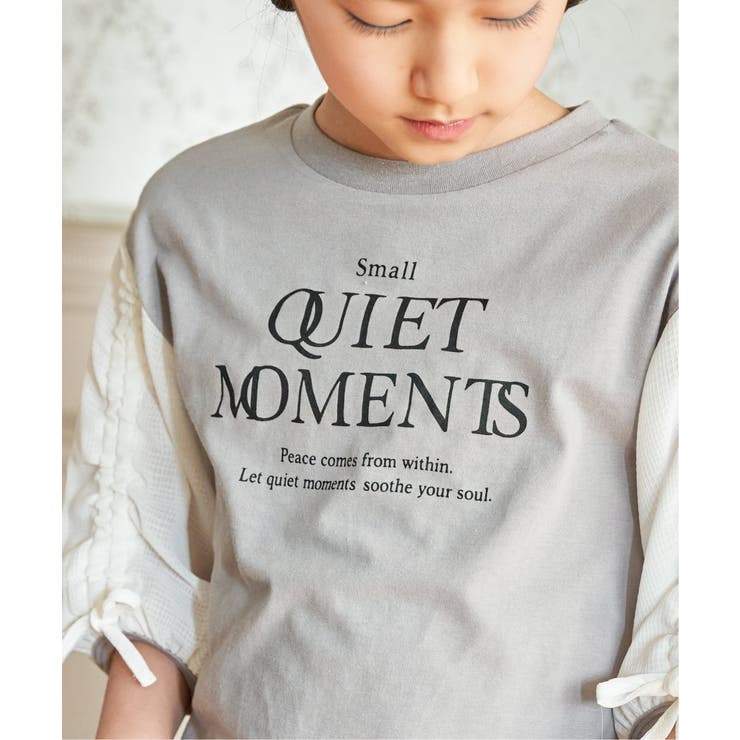 袖布帛シャーリング7分Tシャツ（120~160cm） | ikka  | 詳細画像13 