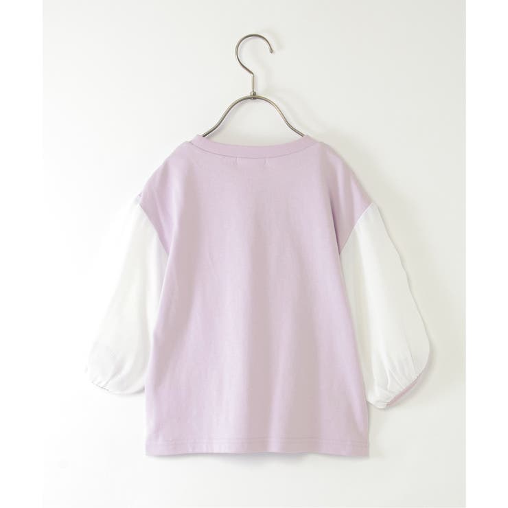 袖布帛シャーリング7分Tシャツ（120~160cm） | ikka  | 詳細画像21 